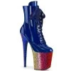 Pleaser Upcoming Styles (Preview) FLAMINGO-1020HG Royal Blue Holo Patent/Rainbow Glitter