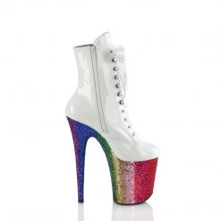Pleaser FLAMINGO-1020HG White Holo Patent/Rainbow Glitter Upcoming Styles (Preview)