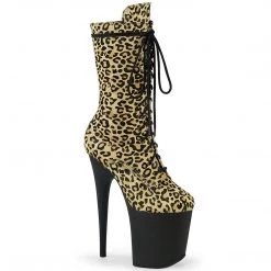 Pleaser FLAMINGO-1050LP Leopard Print Pony Hair/Black Matte New Arrivals