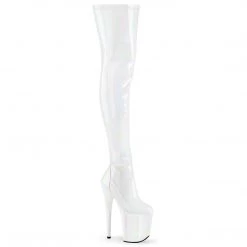 Pleaser FLAMINGO-3000HWR White Stretch Holo/White Holo