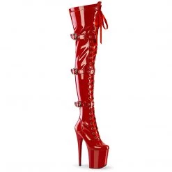 Pleaser Upcoming Styles (Preview) FLAMINGO-3028 Red Stretch Patent/Red