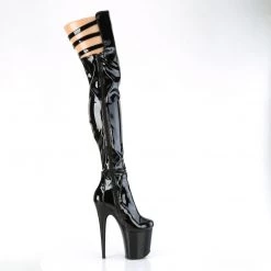 Pleaser FLAMINGO-3055 Black Stretch Patent/Black Upcoming Styles (Preview)