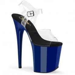 Pleaser New Arrivals FLAMINGO-808 Clear /Royal Blue