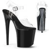 Pleaser New Arrivals FLAMINGO-808CRS-2 Clear /Black-Silver Rhinestones