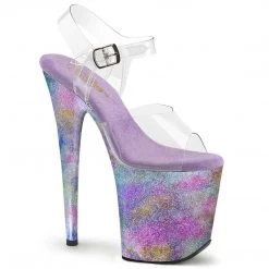 Pleaser FLAMINGO-808NEB Clear /Lavender Multi Metallic