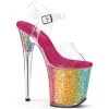Pleaser FLAMINGO-808RG-02 Clear /Rainbow Confetti Upcoming Styles (Preview)