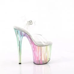 Pleaser FLAMINGO-808RG-03 Clear /Rainbow Glitter