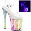 Pleaser FLAMINGO-808RG-03 Clear /Rainbow Glitter