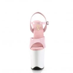 Pleaser FLAMINGO-809 Baby Pink Patent/White New Arrivals