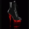 Pleaser FLASHDANCE-1020-8 Black Patent/Clear Ankle Boot Boots 1 Pleaser FLASHDANCE-1020-8 Black Patent/Clear Ankle Boot Boots