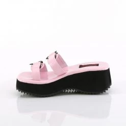 Demonia New Arrivals FLIP-12 Baby Pink Holo Patent