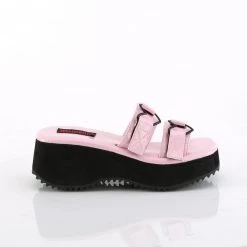 Demonia New Arrivals FLIP-12 Baby Pink Holo Patent