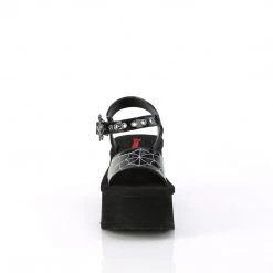 Demonia New Arrivals FUNN-10 Black Holo Patent