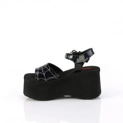 Demonia New Arrivals FUNN-10 Black Holo Patent