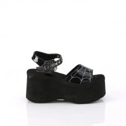 Demonia New Arrivals FUNN-10 Black Holo Patent