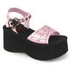 Demonia FUNN-10 Baby Pink Holo Patent New Arrivals