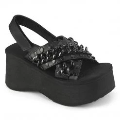 Demonia New Arrivals FUNN-12 Black Vegan Leather