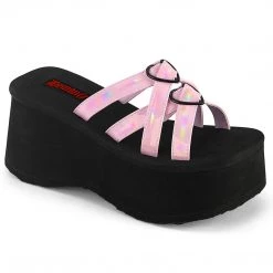 Demonia FUNN-15 Baby Pink Holo Patent New Arrivals