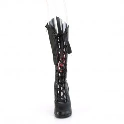Demonia GLAM-243 Black Vegan Leather- Red Satin New Arrivals