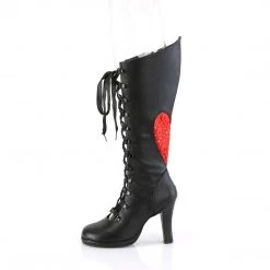 Demonia GLAM-243 Black Vegan Leather- Red Satin New Arrivals