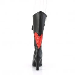 Demonia GLAM-243 Black Vegan Leather- Red Satin New Arrivals