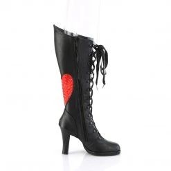 Demonia GLAM-243 Black Vegan Leather- Red Satin New Arrivals