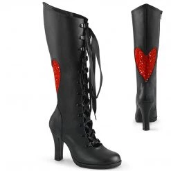Demonia GLAM-243 Black Vegan Leather- Red Satin New Arrivals