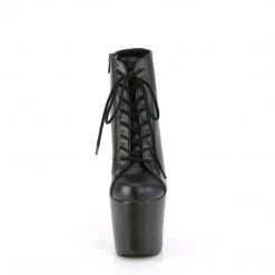 Pleaser New Arrivals HEX-1005 Black Faux Leather/Black Faux Leather