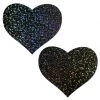 Pastease Love: Black Glitter Heart Nipple Pasties