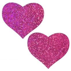 Pastease Hot Pink Glitter Heart Nipple Pasties