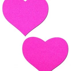 Pastease Love: Neon (Blacklight Reactive) Heart Nipple Pasties