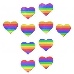 Pastease Nipple Pasties Body Minis: 10 Mini Rainbow Hearts Nipple & Body Pasties