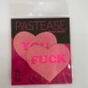 Pastease Love: 'FUCK YOU' Heart Nipple Pasties (Glitter Pink)