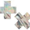 Pastease Plus X: Silver Holographic Cross Nipple Pasties