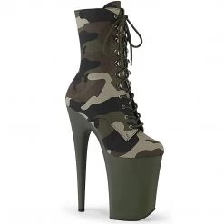 Pleaser Upcoming Styles (Preview) INFINITY-1020CAMO Green Camo Fabric/Dark Olive Matte