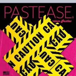 Pastease Plus X: Crossed Caution Tape Nipple Pasties