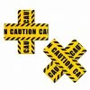 Pastease Plus X: Crossed Caution Tape Nipple Pasties
