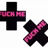 Pastease Nipple Pasties Plus X: 'Fuck Me' Black Cross On Neon Pink