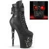 Pleaser RAPTURE-1020STR-LT Black Faux Leather/Black Matte-Rubbed Silver New Arrivals