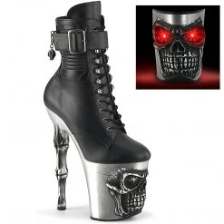 Pleaser RAPTURE-1020STR-LT Black Faux Leather/Silver Matte-Rubbed Black Upcoming Styles (Preview)