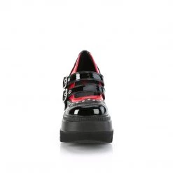 Demonia SHAKER-27 Black-Red Patent