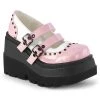 Demonia SHAKER-27 Baby Pink -White Patent Upcoming Styles (Preview)