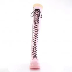 Demonia SHAKER-374 Baby Pink Hologram Stretch Patent New Arrivals