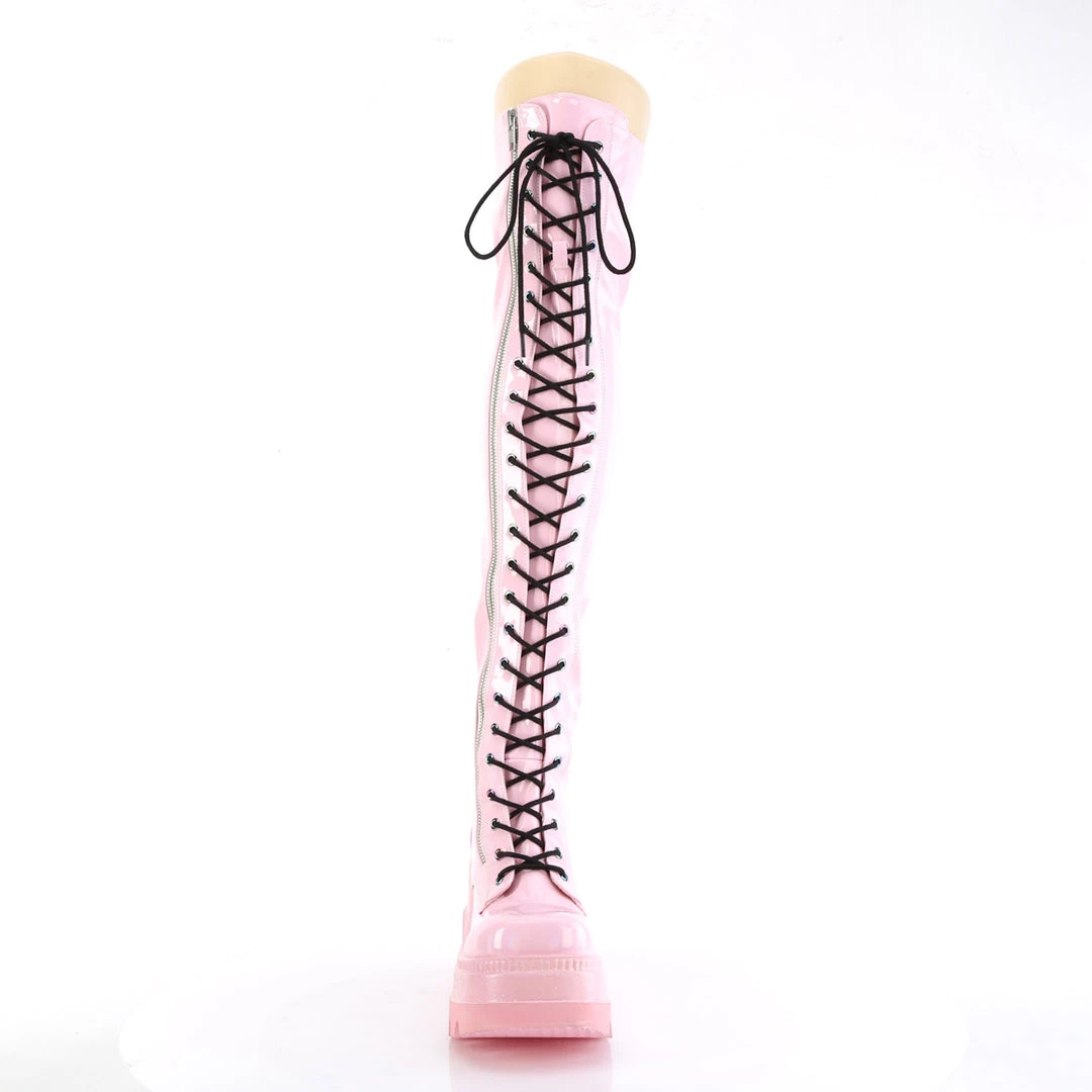 Demonia SHAKER-374 Baby Pink Hologram Stretch Patent New Arrivals 4 Demonia SHAKER-374 Baby Pink Hologram Stretch Patent New Arrivals