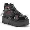 Demonia SLACKER-50 Black Patent-Black Multi Glitter New Arrivals