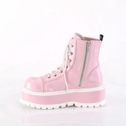 Demonia SLACKER-55 Baby Pink Holo Patent New Arrivals