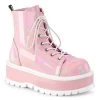 Demonia SLACKER-55 Baby Pink Holo Patent New Arrivals
