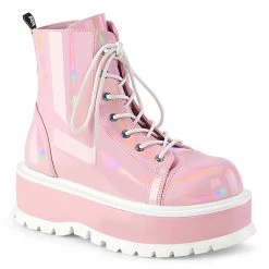 Demonia SLACKER-55 Baby Pink Holo Patent New Arrivals