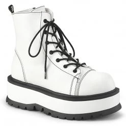 Demonia SLACKER-55 White Vegan Leather New Arrivals