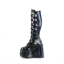 Demonia SWING-815 Black Holographic Patent New Arrivals